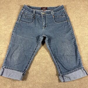 Angels Capri Jeans Women's 12 Blue Denim 5-Pockets Comfort Mid Rise Streetwear